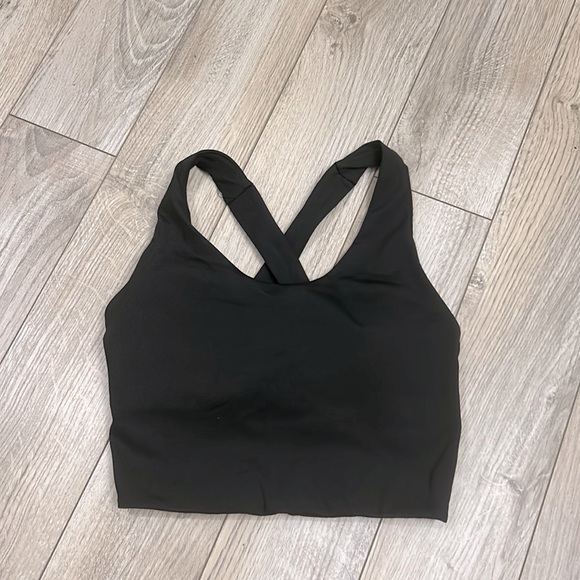 Other - Black cross-cross open back crop top.